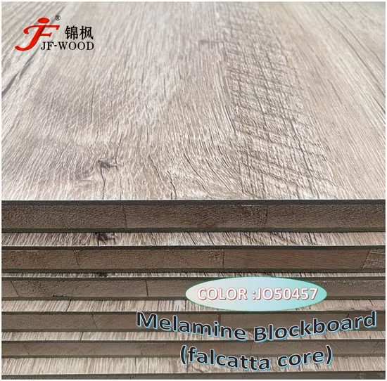 ISO9001: 2008 Tablero de bloques resistente a la humedad con revestimiento laminado de melamina Bb de roble rojo enchapado natural con núcleo desnudo Falcatta