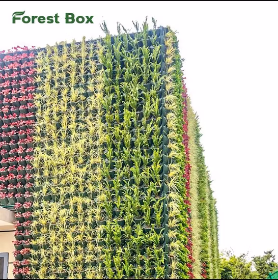 Jardinera vertical del jardín de los paneles de las plantas verdes del jardín al aire libre protegido ULTRAVIOLETA de la hierba artificial de la pared